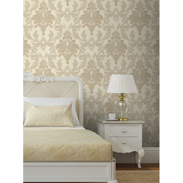 Lily Manor Manhattan Damask Wallpaper Wayfair Co Uk